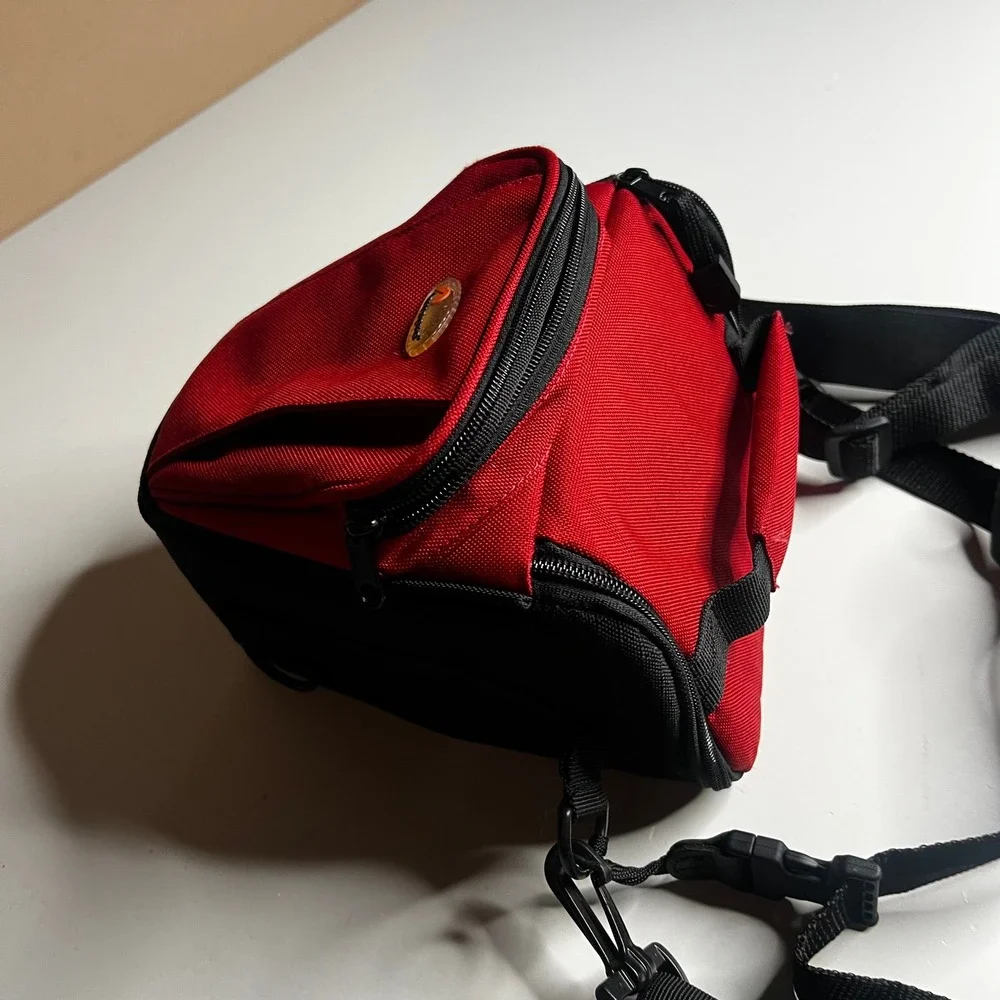 Lowepro EX 240 Camera Bag Red Black Digital SLR Holster Case Shoulder Strap